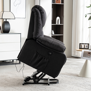 Chaise longue et inclinable à télécommande électrique moderne <span class=keywords><strong>2</strong></span>-en-1, <span class=keywords><strong>fauteuil</strong></span> de massage extensible en tissu pour le salon et le bureau - Product Image 5