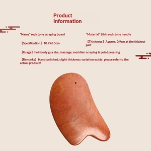Planche de Gua Sha en pierre de Bian rouge naturelle <span class=keywords><strong>Sishui</strong></span>, épaissie, grande taille, outil de massage corporel pour le soin complet de la peau et la relaxation, vente en gros - Product Image 3