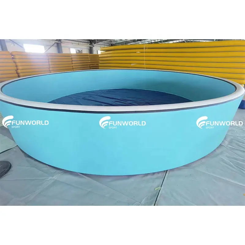 Funworldsport kolam renang tiup bahan kain dinding ganda lingkungan lembut penjualan laris untuk anak-anak