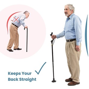 Aluminum Alloy <b>Walking</b> <b>Stick</b> Adjustable <b>Collapsible</b> Lightweight Durable Anti Slip Hiking Pole Minimalist Style Black Purple - Product Image 2