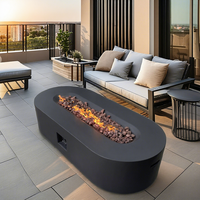 Ensemble de meubles de jardin d'extérieur de haute qualité Table de foyer de forme ovale en béton durable confortable avec certification