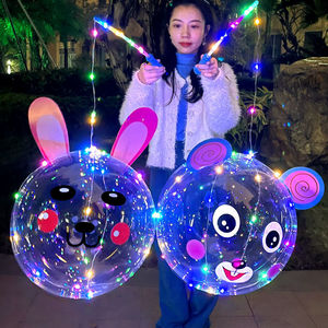 Vendita calda luci LED luminoso lanterna Bobo palloncino cartone animato modello di adesivo animale per festa di compleanno lampeggiante giocattolo per bambini - Product Image 1