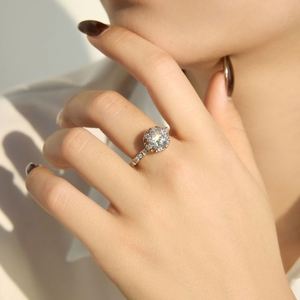 Dylam Luxurious Design High <b>Top</b> Fine Jewelry S925 <b>Silver</b> Wedding Band 5A Zirconia Blossom Flower Sparkle Bridal Engagement Rings - Product Image 2
