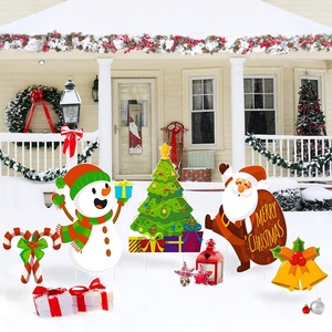 Letreros de Navidad para Jardín, Decoraciones Navideñas para Exteriores, Letrero Corrugado para Césped con Estaca de Árbol de Navidad - Product Image 1