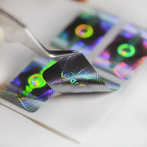 Stiker keamanan hologram tahan tamper kustom transparan stiker hologram cetak laser kustom stiker hologram