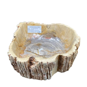 Vase en bois pétrifié naturel artisanal jusqu'à 40 cm, décoration de maison moderne et luxueuse, bol décoratif - Product Image 1
