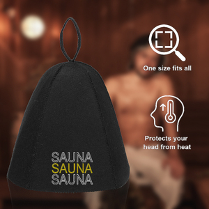 Cappello da Sauna Kiuas Scene Nero in Feltro Riciclato Ecologico, Personalizzabile con Logo, Vendita all'Ingrosso Diretta dalla Fabbrica, per Bagno Turco e Spa - Product Image 2