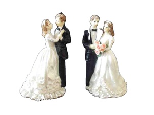 Polyresin fatto a mano torta nuziale Topper Figurine artigianali Souvenir presepe statuette sposa e sposo regalo natura arte popolare - Product Image 3