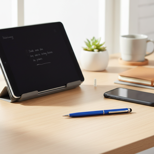 Penna Touch in Alluminio, Stilo Capacitivo 2-in-1, Blu, Personalizzabile, con Rifiuto del Palmo Magnetico, Punta di Ricambio per Dispositivi Mobili - Product Image 2
