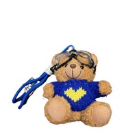 Porte-clés Ours en Peluche Style Influenceur avec Lunettes de Soleil, Charme Mignon pour Sac à Dos, Accessoire de Voiture, Fabriqué en Chine, Emballage Individuel, Vente en Gros