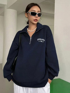 เสื้อฮู้ดซิปผู้หญิงปักลายพร้อมส่ง แขนยาว ทรงหลวม สไตล์สตรีทแวร์ ปักโลโก้ - Product Image 2