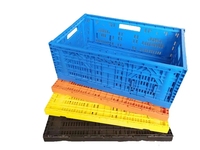 Paniers pliables empilables à 30 trous, bacs en plastique maillé mobiles 40L-80L pour fruits et légumes Liyang LYZZX ISO9001