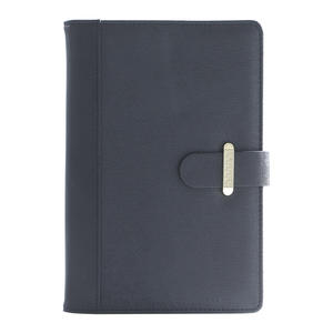 สมุดบันทึกธุรกิจ A5 แบบสั่งทำพิเศษ ปกหนังพร้อมหัวเข็มขัด ออแกไนเซอร์พกพาสำหรับการจดบันทึกการประชุมในสำนักงาน - Product Image 1