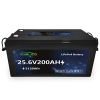 بطارية Cwups دورة عميقة 12 فولت ليثيوم أيون فوسفات الحديد Lipo Lifepo4 12 فولت 200 أمبير بطارية شمسية 1000 وات/ساعة 12 فولت أمبير 2