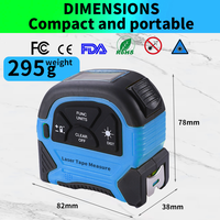 KeMing Tools 3in1 Télémètre laser 5m Ruban à mesurer Affichage LCD Distance mètre Zone de construction Équipement d'arpentage 60m