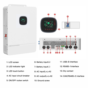 Smart 8kw ~ 10kva 24V 48V Build-in 100A MPPT <span class=keywords><strong>Inverter</strong></span> a onda sinusoidale pura Off Grid tutti in uno <span class=keywords><strong>Inverter</strong></span> ibridi di energia solare con WIFI - Product Image 5