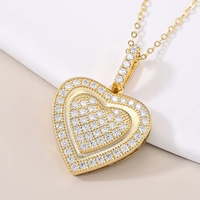Collier pendentif cœur pour femme, plaqué or, argent et rhodium, en laiton et zircon, avec chaîne torsadée, bijoux hip-hop en forme de cœur