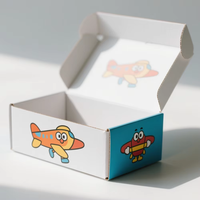 Boîte d'expédition en carton ondulé kraft personnalisée, boîte pliante type avion, impression de logo personnalisée à l'intérieur, emballage cadeau