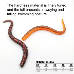 Leurre souple en plastique LureStorm 12,5 cm/3 g, leurre de pêche artificiel en <span class=keywords><strong>TPE</strong></span>/PVC, vers de terre, leurres souples coulants/flottants - Product Image 4