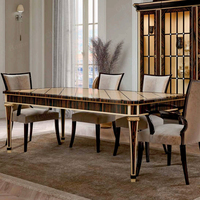 Ensemble de table à manger en bois massif sculpté de luxe de style européen, 24 places, extensible, extra large, meubles de villa