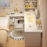 Bureau d'angle multifonctionnel intégré avec tiroir, bureau d'ordinateur modulaire peu encombrant, table d'écriture pour la maison, la chambre, le bureau des étudiants