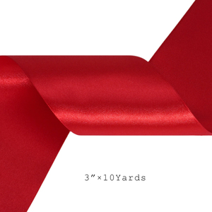 Ruban en satin double face rouge élégant de qualité supérieure, 100 % polyester, idéal pour la fabrication de boîtes cadeaux et de nœuds DIY – Vente chaude - Product Image 4