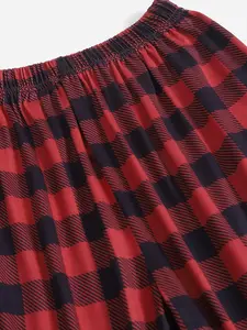 OEM Wholesale Christmas Pajama Pants Kids Adult Pajamas Christmas Matching Set Blank Custom Red Black Satin 2 Piece Set
