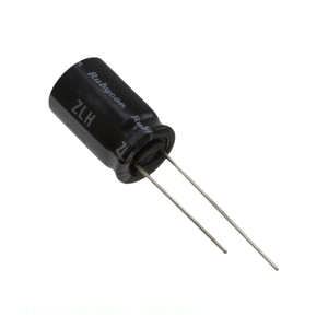 Condensador de canal del fabricante 330 uF 50ZLH330MEFCT810X20 CAP ALUM 330UF 20% 50V RADIAL TH de orificio pasante - Product Image 1