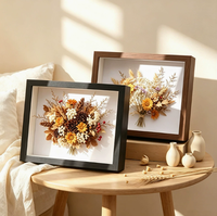 Cadre photo personnalisé 4x6 en bois à suspendre au mur, fleurs séchées, spécimen de papillon, fait main, DIY, pour table