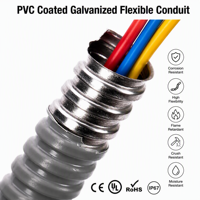 Tuyau métallique flexible en acier galvanisé avec gaine en PVC pour conduite de câbles électriques souterrains