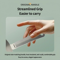 Diffuseur de Chaleur en Acier Inoxydable Plaque Adaptateur à Induction pour Table de Cuisson avec Poignée Amovible
