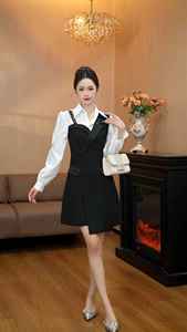 6592 [<span class=keywords><strong>Miss</strong></span> Zhishi] Robe chemise élégante de luxe française deux-en-un, nouvelle robe élégante pour femme - Product Image 3