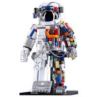 Nouvel ensemble de construction de blocs d'astronautes, modèle de fusée spatiale chinoise, vaisseau spatial, jouet de construction pour enfants, plastique ABS, créatif, DIY