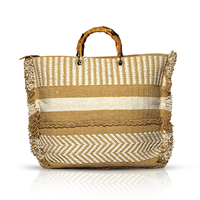 Sac de plage fait à la main de grande capacité sac tissé de vacances d'été simple femmes en prix de gros sac de plage en coton