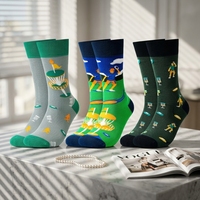 Belloxis Chaussettes décontractées amusantes à motif de lettres de golf pour homme – Cadeau pour les amateurs et joueurs de disc golf – Mélange de coton