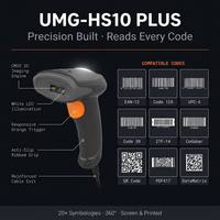 UMG-HS10 PLUS Escáner de Códigos QR 2D Confiable, Lector de Códigos de Barras USB con Cable, Portátil, para Lavanderías y Gestión de Tickets