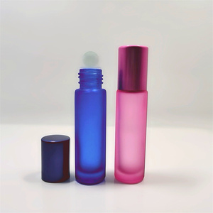 10Ml <span class=keywords><strong>Refillable</strong></span> Frosted Đầy Màu Sắc Thủy Tinh Rỗng Tinh Dầu Nước Hoa Cuộn Trên Chai Với Thép Không Gỉ Con Lăn Bóng - Product Image 5