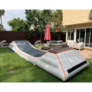 Rampa Inflable Hermética para Patinetas, <span class=keywords><strong>Pista</strong></span> de Carreras Inflable para Patinetas, Rampa Plegable Tipo Halfpipe para Jardín - Product Image 5