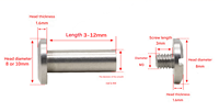 Vis à tête cylindrique standard Ashlity, vis de fixation, vis de reliure, finition lisse, 4 mm, 5 mm, 10 mm, métrique, acier inoxydable de qualité A2, photo