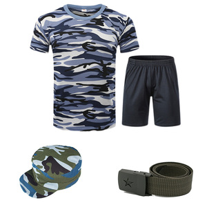 เสื้อยืดคอกลมลายพรางแขนสั้นสำหรับนักเรียนกลางแจ้งใช้ในฤดูร้อน - Product Image 5