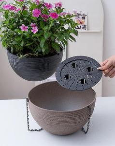 Pot de fleurs suspendu en plastique auto-arrosant à fixer au mur pour plantes vertes, décoration de bureau et de maison - Product Image 3