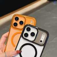 Nouvelle couleur Orange pour iPhone 17 Pro Max 17 Air 16 15 coque de téléphone de charge sans fil magnétique protection de l'objectif en Stock livraison gratuite