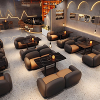 Ensemble de mobilier rétro en bambou pour bars, salons silencieux, cabines KTV privées, canapés muraux, tables et chaises commerciales, idéal pour les salons de thé et cafés
