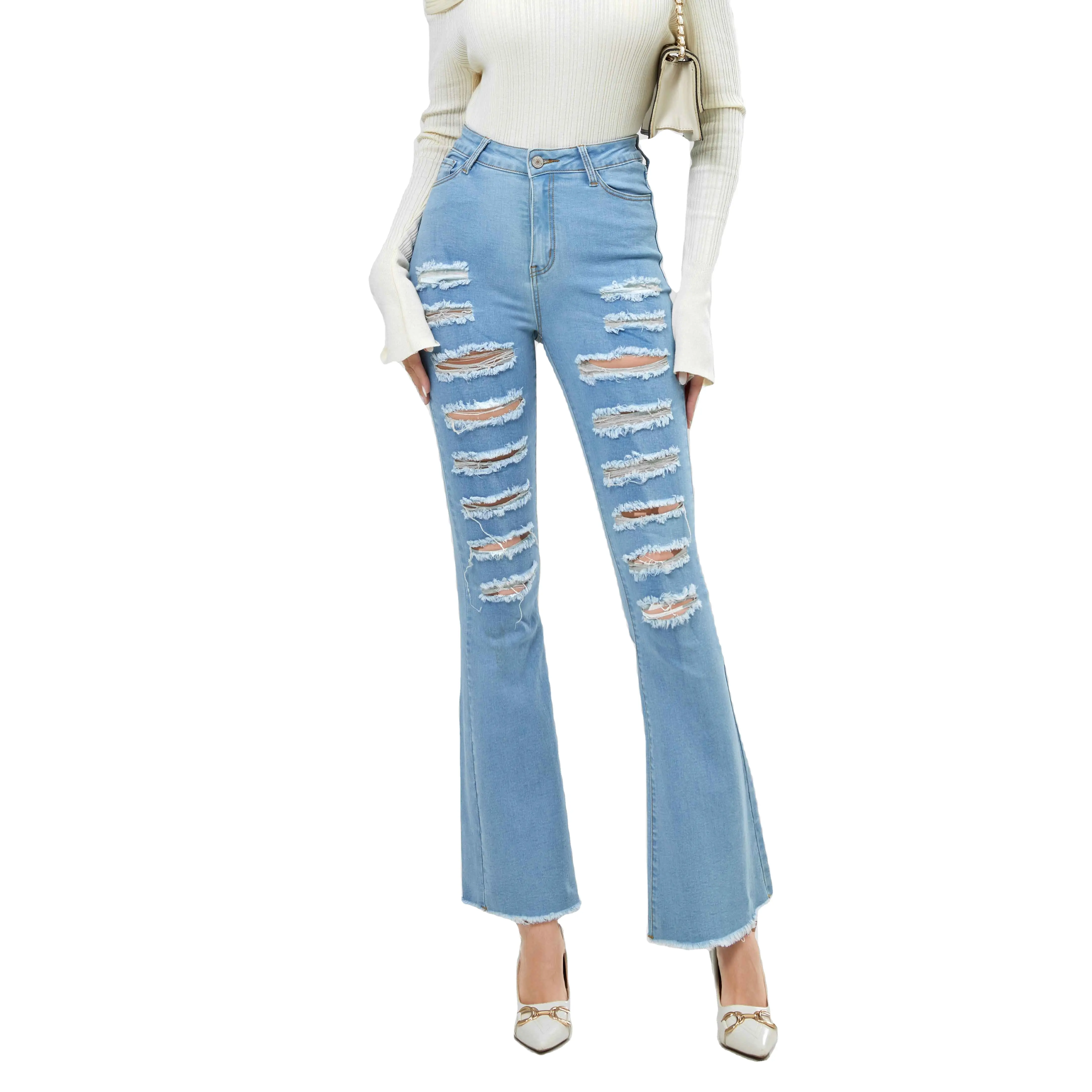 2022 OEM Stock Skinny Jeans mit hoher Taille Jeans für Frauen