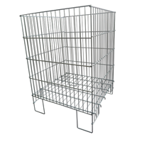 Cage pliante de panier d'affichage de fil métallique de poubelle de promotion de magasin