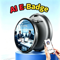 Badge intelligent personnalisable 1,7 pouces IPS écran tactile intégral BT6.0 batterie 400 mAh Traduction IA Chat IA Cadeau tendance