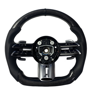 Volant sport en cuir et fibre de carbone pour Mercedes-Benz AMG <span class=keywords><strong>GT</strong></span> A35 <span class=keywords><strong>A45</strong></span> C63 E63 G63 W222 W223, amélioration des performances intérieures - Product Image 1