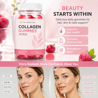 Gummies de collagène à marque privée OEM, supplément de biotine, vitamines C et E pour la peau, les cheveux et les articulations, approvisionnement en gros