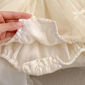 Nouvelle Collection Printemps 2026 : Robe Longue à Manches Longues pour Bébé Fille, Barboteuse Princesse en Tulle avec Nœud, Tenue Douce en Maille pour Sœur - Product Image 4