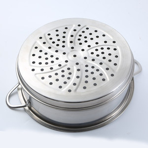 304 Stainless Steel <b>Steamer</b> Rack 18cm 20cm 22cm 24cm Stackable Food Grade With Wood Handle - Product Image 2